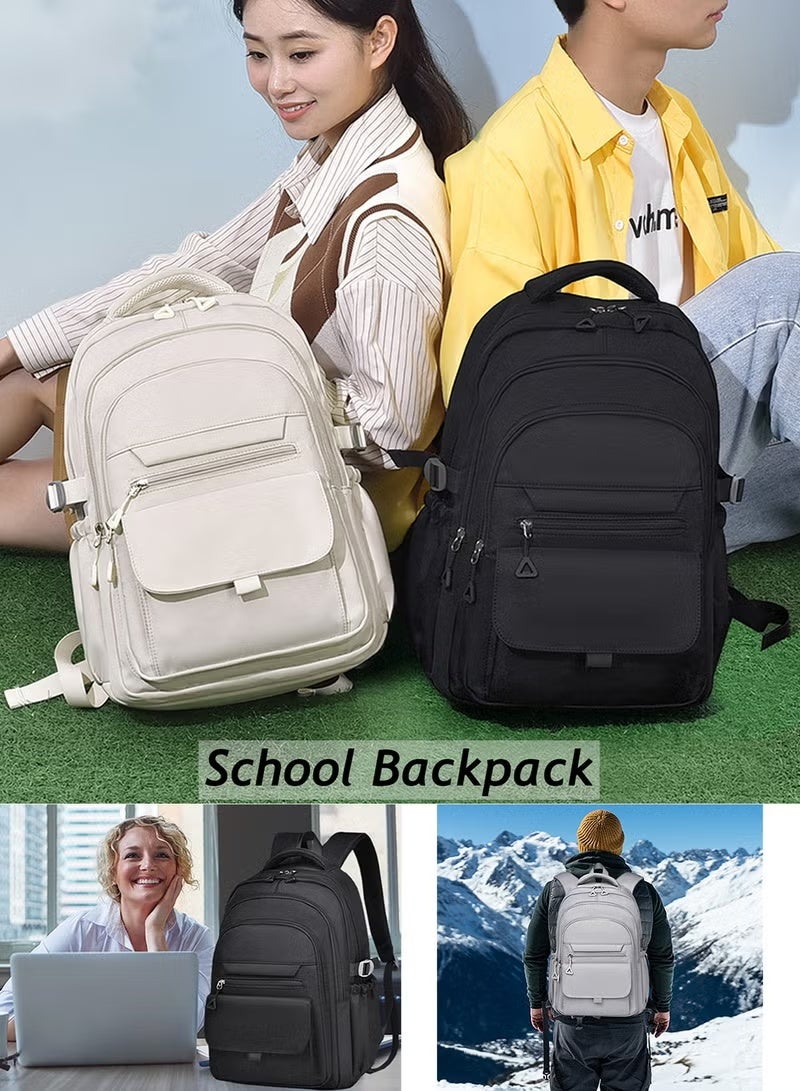 Classic Black Multi - Compartment Backpack - Image 5